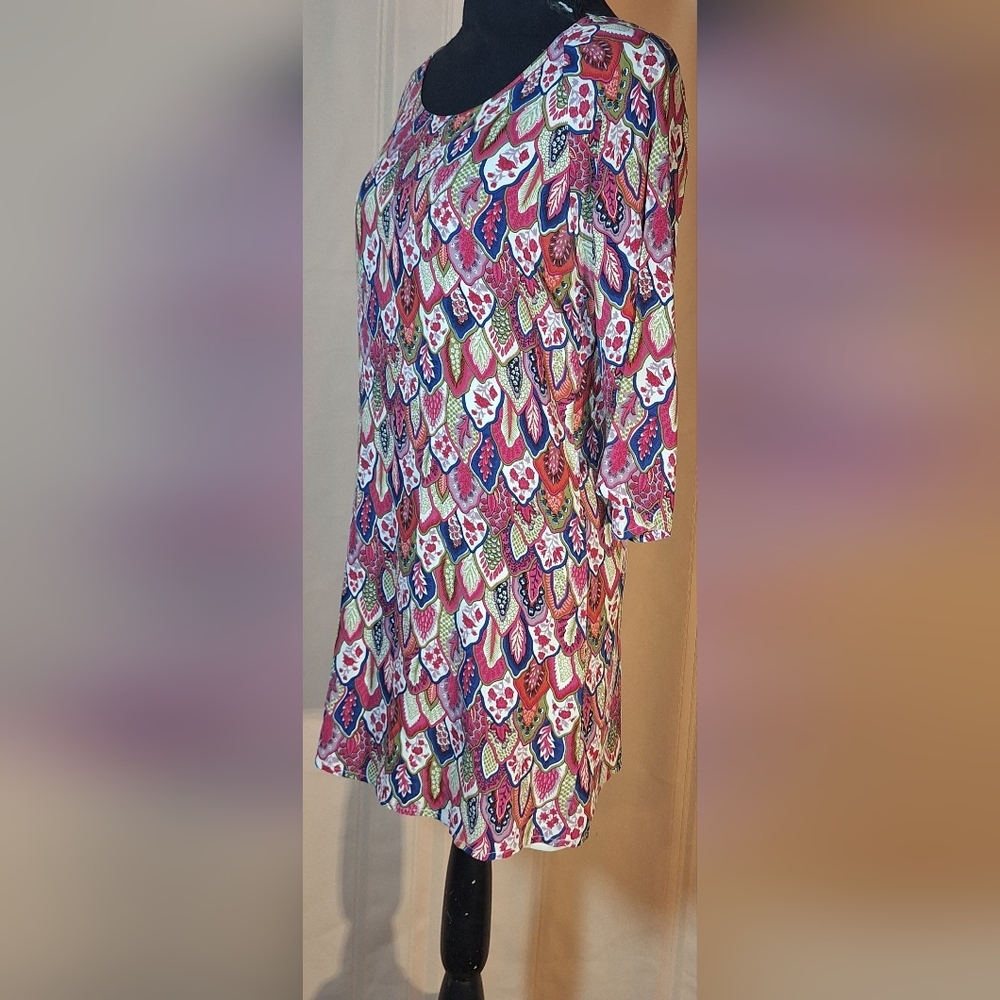 Souleiado Elegant Multicolor Leaf Pattern Tunic - image 3